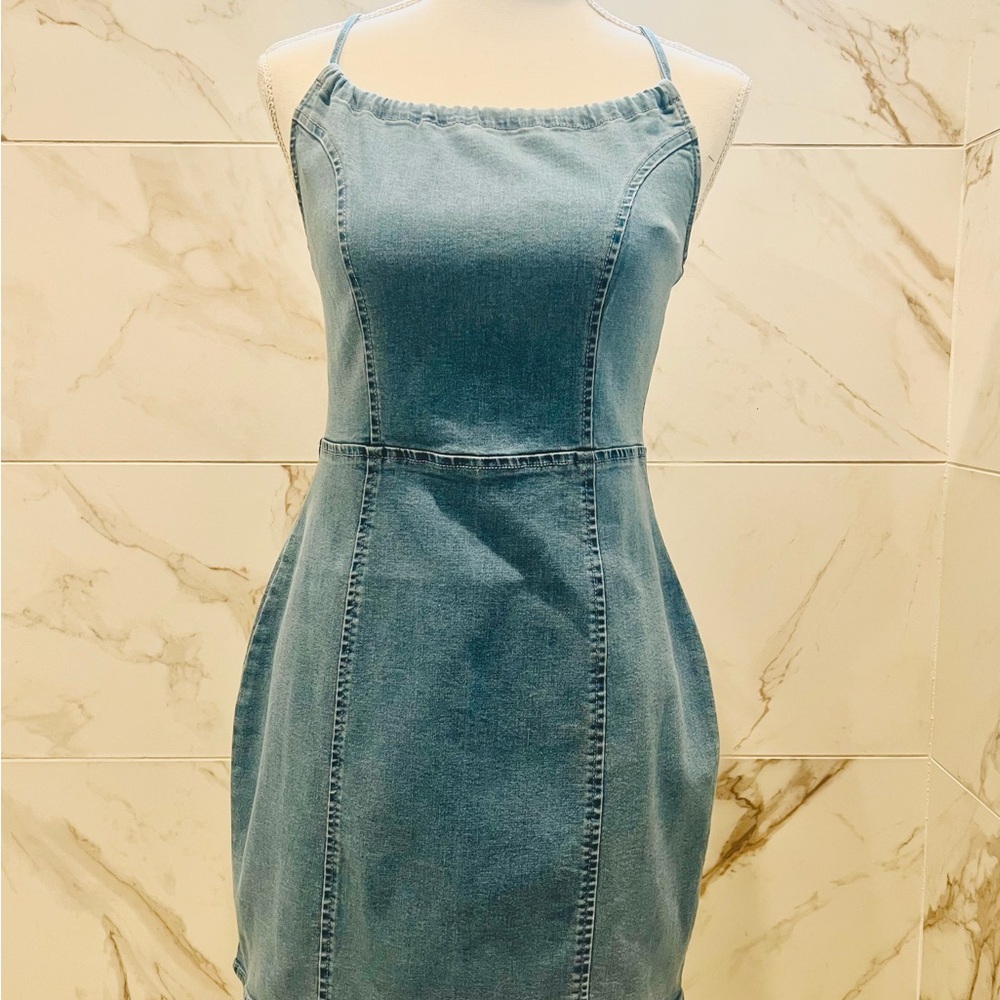 Blue Blush Denim Mini Dress